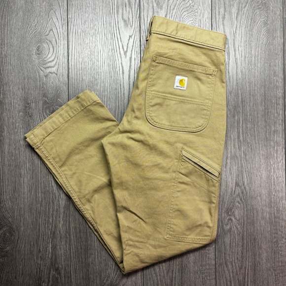 Carhartt Other - Carhartt Relaxed Fit 31x32 Canvas Work Pants Tan Khaki Mens Utility Carpenter